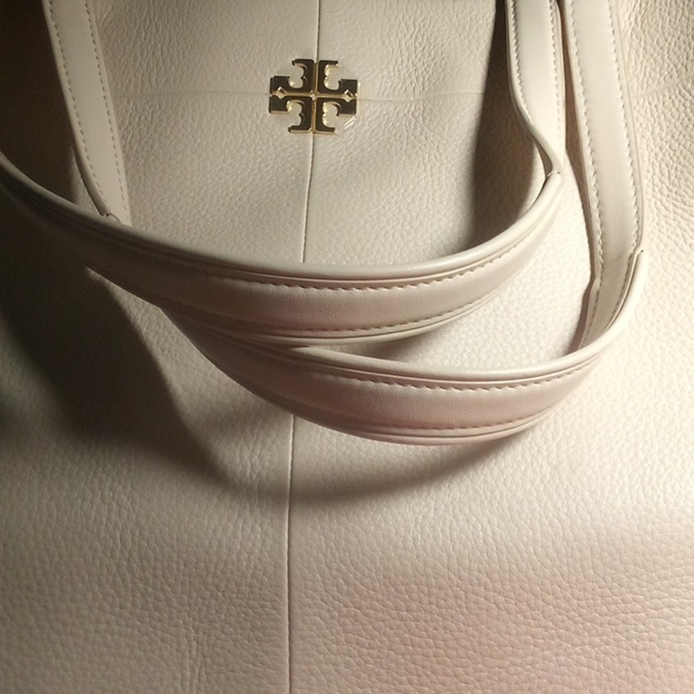 Tory Burch Pebble Leather Pink IVY Side Zip Large Tote Bag.Light Pink